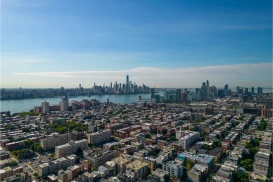 Hoboken nel New Jersey di fronte a Manhattan