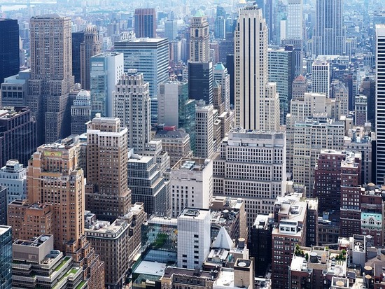 Veduta su Manhattan, lo skyline che si osserva dal lato del New Jersey