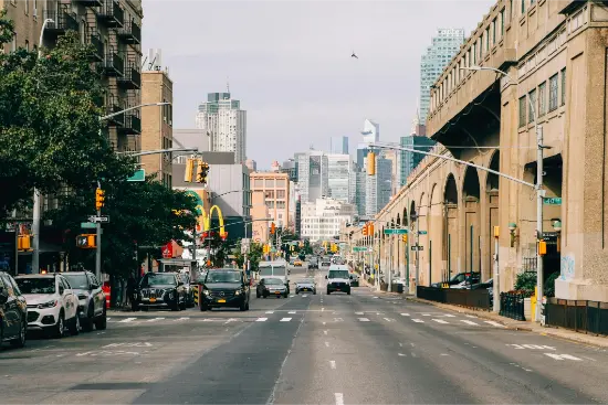 Strade urbane di New York utili per capire distanze e orientamento