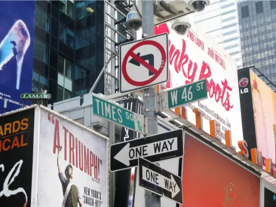 Insegne stradali a Manhattan utili per orientarsi tra Street e Avenue