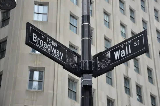 Incrocio di New York con la tipica griglia urbana di Manhattan