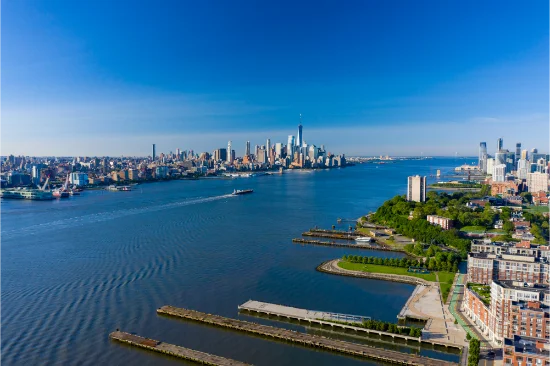 Fiume Hudson e paesaggio dello Stato di New York