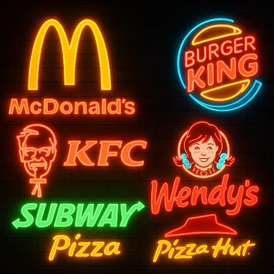 Cena veloce in un fast food di New York durante un viaggio